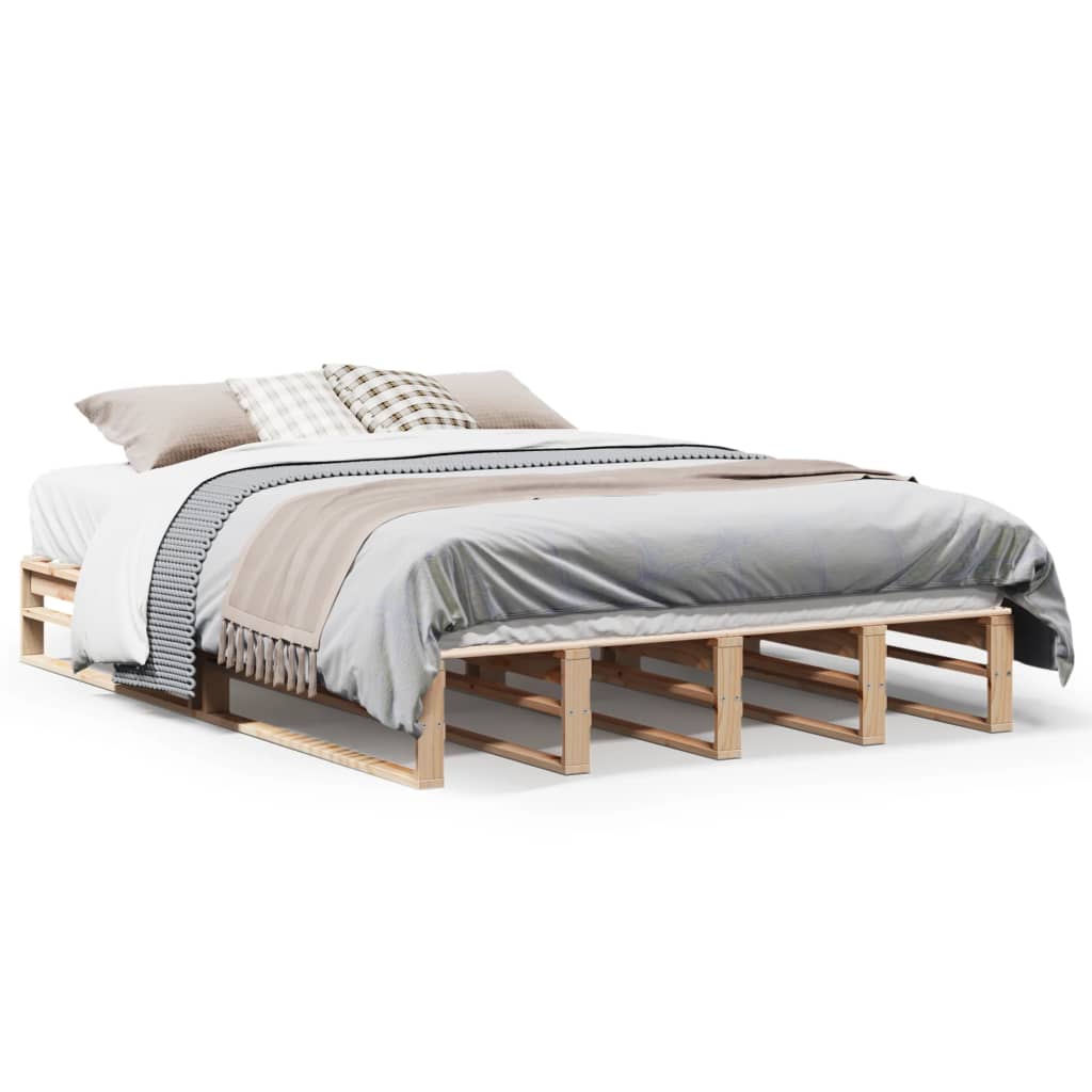 Bed Frame without Mattress 140x190 cm Solid Wood Pine